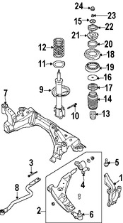 Foto de Aislante de Muelle Original para Suzuki Verona 2004 2005 2006 Marca SUZUKI N�mero de Parte 4123086Z00