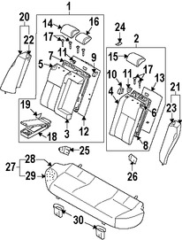 Foto de Cubierta de Asiento Original para Suzuki Verona 2004 2005 2006 Marca SUZUKI N�mero de Parte 8718086Z00