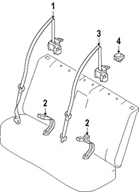 Foto de Receptaculo del Cinturon de Seguridad Original para Suzuki Forenza 2004 2005 2006 2007 Marca SUZUKI N�mero de Parte 8495185Z01