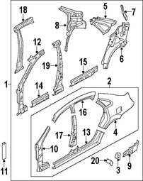 Foto de Pilar A de Carroceria Original para Suzuki Forenza Suzuki Reno Marca SUZUKI Nmero de Parte 6411485Z00