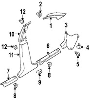 Foto de Panel interior Pilar A Original para Suzuki Forenza Suzuki Reno Marca SUZUKI Nmero de Parte 7612185Z00