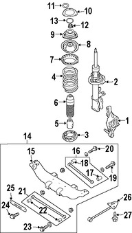 Foto de Muon de Suspensin Original para Suzuki Forenza Suzuki Reno Marca SUZUKI Nmero de Parte 4611085Z11