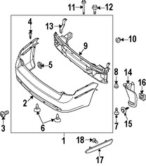 Foto de Perno de la barra de impacto del parachoque Original para Suzuki Forenza Suzuki Reno Marca SUZUKI Nmero de Parte 6555985Z00