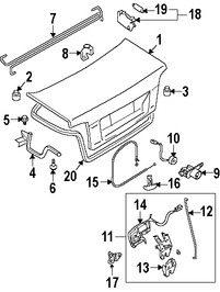 Foto de Motor Accionadro de Cerradura del Baul Original para Suzuki Forenza Suzuki Verona Marca SUZUKI Nmero de Parte 8454186Z00