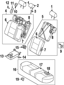 Foto de Cubierta de Asiento Original para Suzuki Reno 2006 2007 2008 Marca SUZUKI Nmero de Parte 8710785Z40