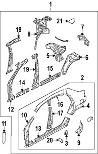 Foto de Refuerzo de Pilar B de Carroceria Original para Suzuki Reno Suzuki Forenza Marca SUZUKI Nmero de Parte 6413085Z01