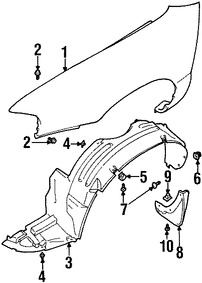 Foto de Guardafango Original para Suzuki Esteem 1999 2000 2001 2002 Marca SUZUKI N�mero de Parte 5761165G20