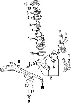 Foto de Puntal Suspensin Original para Suzuki Esteem Suzuki SX4 Suzuki Aerio Marca SUZUKI Nmero de Parte 4174260G00