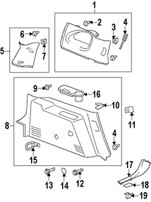 Foto de Clip de Panel de Moldura Pilar B Original para Suzuki XL-7 2007 2008 2009 Marca SUZUKI N�mero de Parte 7627178J00