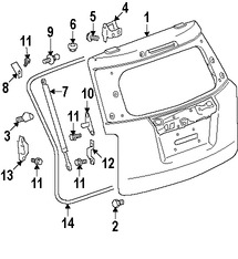 Foto de Soporte Elevaci�n Puerta Trasera Original para Suzuki XL-7 2007 2008 2009 Marca SUZUKI N�mero de Parte 8185078J01