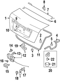 Foto de Tapa del maletero Original para Suzuki SX4 2009 2010 2011 2012 2013 2008 Marca SUZUKI N�mero de Parte 6570054830