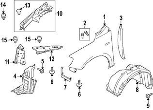 Foto de Protector de Guardafangos Original para Suzuki Kizashi 2011 2012 2013 2010 Marca SUZUKI Nmero de Parte 7232457L00