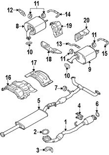 Foto de Protector de Calor Escape Original para Suzuki Kizashi 2010 2011 2012 2013 Marca SUZUKI N�mero de Parte 1423157L21