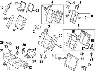 Foto de Respaldo completo de Asiento Original para Suzuki Kizashi 2010 2011 2012 2013 Marca SUZUKI Nmero de Parte 8730557L005PK