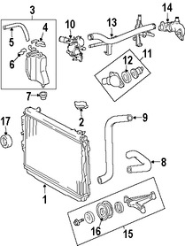 Foto de Kit de Termostato de Refrigerante del Motor  Original para Toyota Tundra Toyota Tacoma Toyota 4Runner Toyota FJ Cruiser Marca TOYOTA Nmero de Parte 160310P010