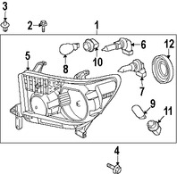 Foto de Conjunto de Faros Delanteros Original para Toyota Tundra Toyota Sequoia Marca TOYOTA N�mero de Parte 811100C051