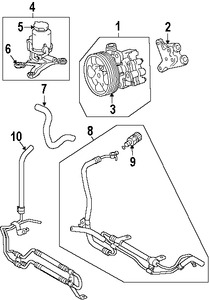 Foto de Bomba de Direcci�n Asistida Original para Toyota Tundra Marca TOYOTA N�mero de Parte 443100C090