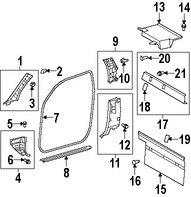 Foto de Juego de Molduras Pilar de Puerta Original para Toyota Tundra Marca TOYOTA N�mero de Parte 625200C050B1