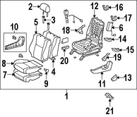 Foto de Manilla de Ajuste de Reclinacion Asiento Trasero Original para Toyota Tundra Marca TOYOTA N�mero de Parte 725260C030E0