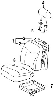 Foto de Cojin de respaldo de Asiento Original para Toyota Echo 2001 2002 Marca TOYOTA Nmero de Parte 7155852600B0