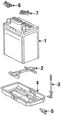 Foto de Soporte de la Bandeja de la batera Original para Toyota RAV4 1996 1997 1998 1999 2000 Marca TOYOTA Nmero de Parte 7445442010