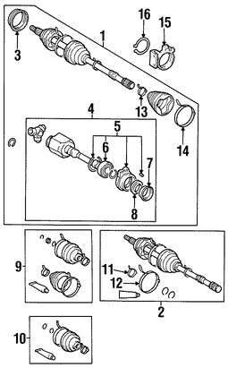 Foto de Juego Bota para Junta Homocinetica Original para Toyota RAV4 1996 1997 1998 1999 2000 Marca TOYOTA Nmero de Parte 0443842050