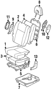 Foto de Panel lateral de Asiento Original para Toyota RAV4 1996 1997 1998 1999 2000 Marca TOYOTA N�mero de Parte 7183342020B1