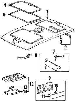 Foto de Techo Interior Original para Toyota RAV4 1996 1997 Marca TOYOTA Nmero de Parte 6331042020B0