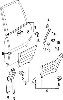 Foto de Moldura de Puerta Original para Toyota RAV4 1997 1998 1999 2000 Marca TOYOTA Nmero de Parte 7692742010