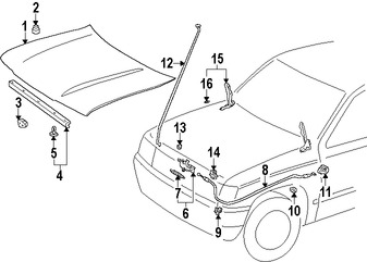 Foto de Aislamiento del capo Original para Toyota 4Runner 1999 2000 2001 2002 Marca TOYOTA Nmero de Parte 5334135032