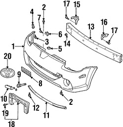 Foto de Soporte de cubierta de parachoques Original para Toyota MR2 Spyder 2003 2004 2005 2000 2001 2002 Marca TOYOTA N�mero de Parte 5214417010
