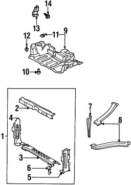 Foto de Guardasalpicaduras del soporte del radiador Original para Toyota MR2 Spyder 2000 2001 2002 2003 Marca TOYOTA Nmero de Parte 5738117030