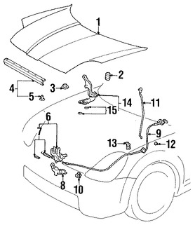 Foto de Sello del capo Original para Toyota MR2 Spyder 2000 2001 2002 2003 2004 2005 Marca TOYOTA Nmero de Parte 5338117030