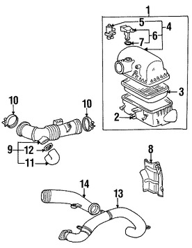 Foto de Aislante de la carcasa del filtro de aire Original para Toyota MR2 Spyder 2000 2001 2002 2003 2004 2005 Marca TOYOTA Nmero de Parte 1785322050