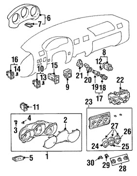 Foto de Perilla de Control de Calefacci�n Original para Toyota MR2 Spyder 2000 2001 2002 Marca TOYOTA N�mero de Parte 8194217111