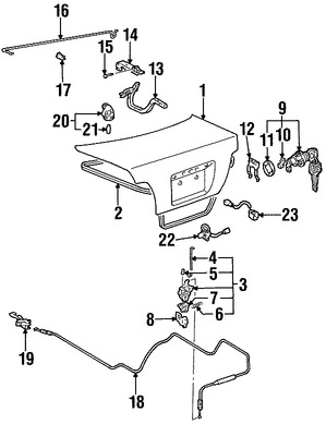 Foto de Bisagra de puerta del maletero Original para Toyota Corolla 1998 1999 2000 2001 2002 Marca TOYOTA Nmero de Parte 6450302030