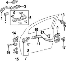 Foto de Conjunto de pestillo de puerta Original para Scion xA Scion tC Toyota Corolla Toyota Camry Toyota Sienna Toyota Matrix Marca TOYOTA Nmero de Parte 6903002130