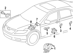 Foto de Sensor de impacto del Air Bag Original para Toyota Corolla Toyota Tundra Toyota Tacoma Toyota Matrix Marca TOYOTA N�mero de Parte 8983102120
