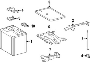 Foto de Soporte de la Bandeja de la batera Original para Toyota Corolla 2014 2015 2016 2017 Marca TOYOTA Nmero de Parte 7440102090
