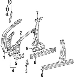 Foto de Sello de Molduras Pilar de Puerta Original para Toyota Sequoia Toyota Tundra Marca TOYOTA N�mero de Parte 678650C010