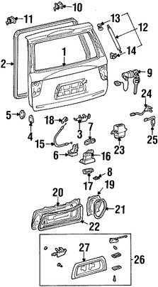 Foto de Actuador de Cerradura de Puerta Trasera Original para Toyota Sequoia Marca TOYOTA Nmero de Parte 691500C010