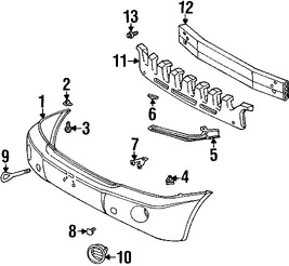 Foto de Soporte de cubierta de parachoques Original para Toyota Highlander Toyota Echo Marca TOYOTA N�mero de Parte 5219752010