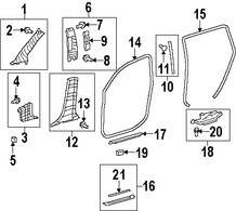 Foto de Sello de la puerta Original para Toyota Highlander 2008 2009 2010 2011 2012 2013 Marca TOYOTA Nmero de Parte 623320E040B0