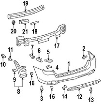 Foto de Enganche de cubierta de parachoques Original para Toyota Highlander 2008 2009 2010 2011 2012 2013 Marca TOYOTA N�mero de Parte 525760E041