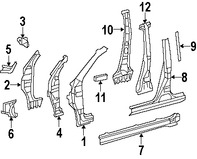 Foto de Sello de Molduras Pilar de Puerta Original para Toyota RAV4 Marca TOYOTA N�mero de Parte 6787342010