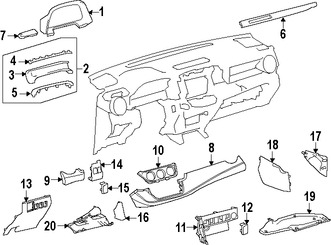 Foto de Cobertura Panel de Instrumentos Original para Toyota RAV4 2013 2014 2015 Marca TOYOTA Nmero de Parte 550120R030A1
