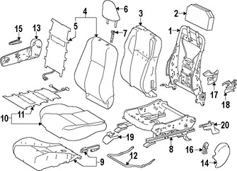Foto de Cubierta del Mecanismo de Ajuste de Reclinacion de Asiento Original para Toyota RAV4 Toyota Highlander Marca TOYOTA Nmero de Parte 715370R010C0
