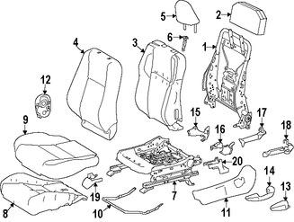 Foto de Bastidor de Asiento Original para Toyota RAV4 2013 2014 2015 2016 2017 Marca TOYOTA N�mero de Parte 716200R030
