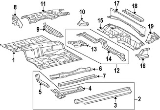 Foto de Travesano Plataforma de Piso Original para Toyota Tacoma Marca TOYOTA Nmero de Parte 5750904010