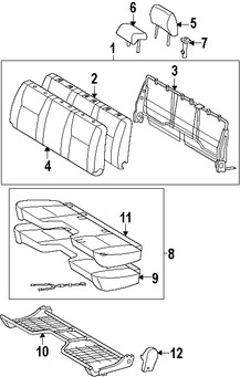 Foto de Cobertor de bisagra de asiento Original para Toyota Tacoma Marca TOYOTA Nmero de Parte 7183204050B0